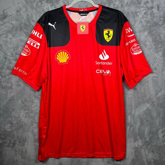 Ferrari Puma Scuderia Racing Jersey #55 Carlos Sainz 2XL Red Black F1 NWT - Picture 1 of 5